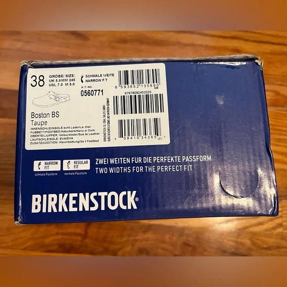 Birkenstock Boston Clogs Suede Leather Soft Footbed Taupe - Picture 4 of 7